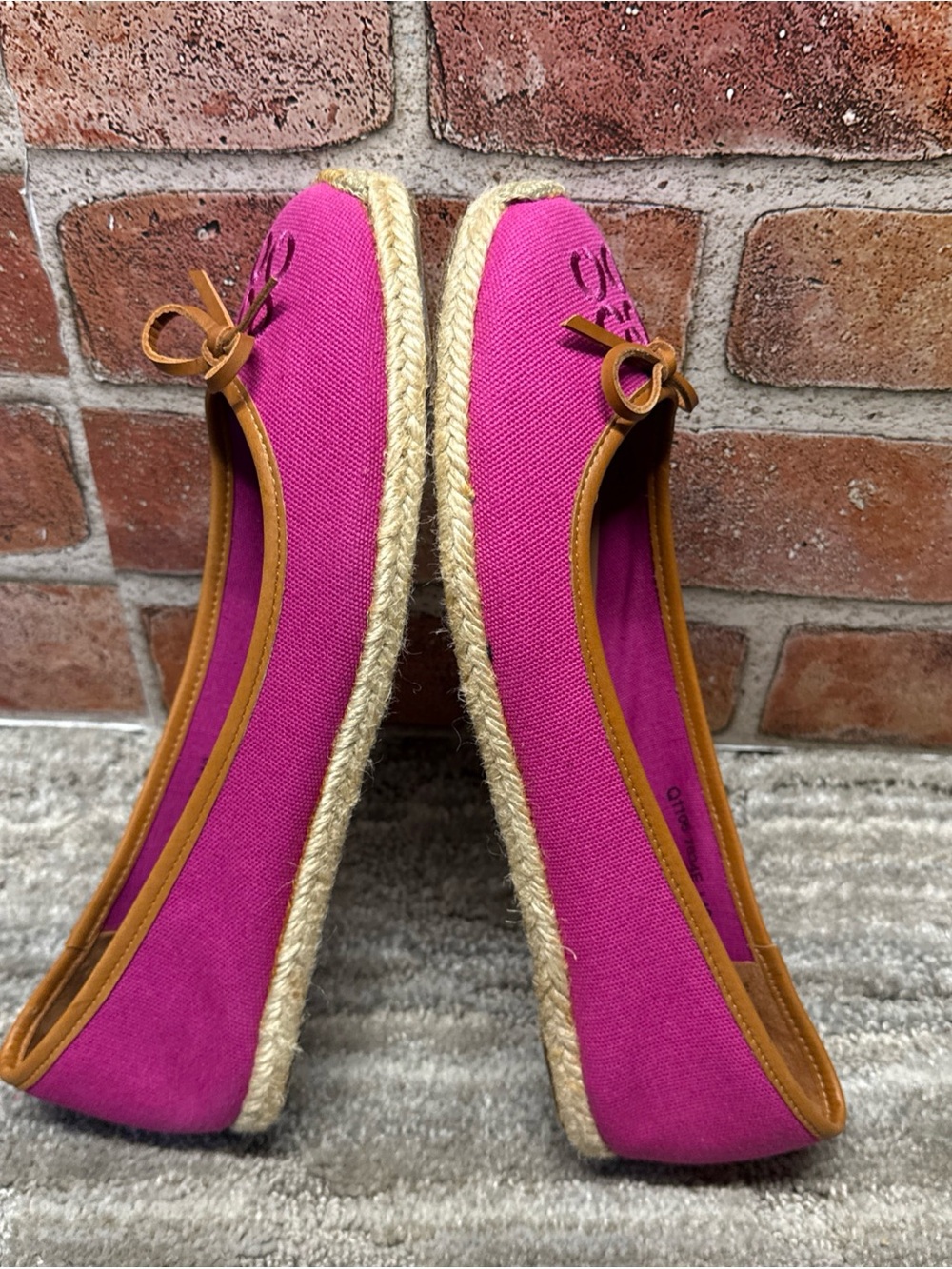 Coach Darcelle Signature Espadrille Ballet Flats 10Pink Fuchsia Canvas Bow Spain - Picture 7 of 12